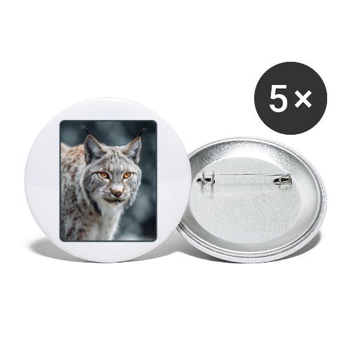 Lynx Portrait Piercing Eyes Design - Buttons large 2.2'' (5-pack)