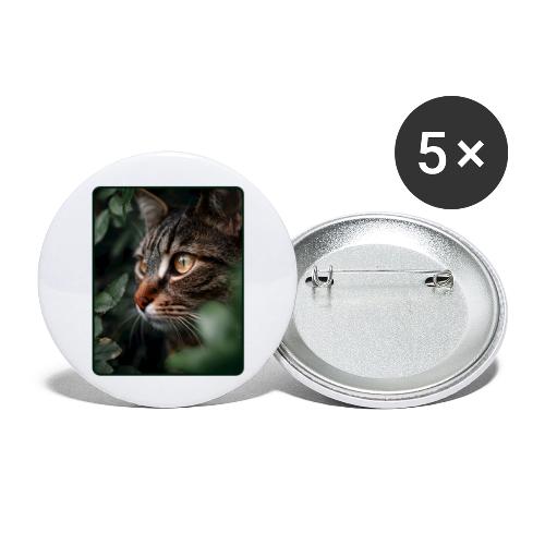 Tabby Cat Jungle Eyes Design - Buttons large 2.2'' (5-pack)
