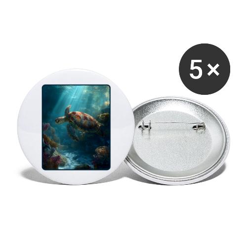 Sea Turtle Coral Reef Design - Buttons large 2.2'' (5-pack)
