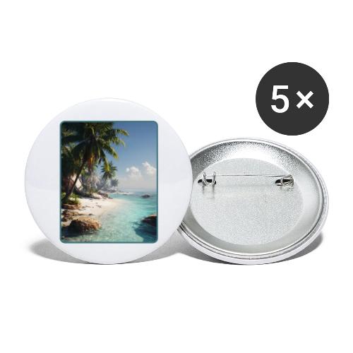 Tropical Beach Paradise Palm Design - Buttons large 2.2'' (5-pack)