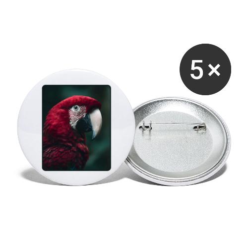 Red Green Macaw Bird Portrait Design - Buttons large 2.2'' (5-pack)