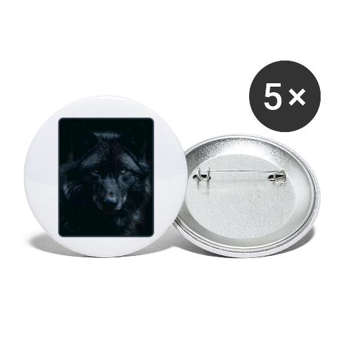 Black Wolf Intense Eyes Portrait Design - Buttons large 2.2'' (5-pack)