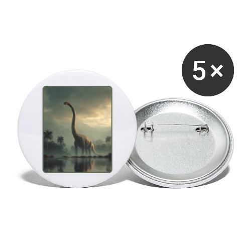 Brachiosaurus Misty Lake Design - Buttons large 2.2'' (5-pack)