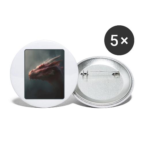 Red Dragon Fog Portrait Design - Buttons large 2.2'' (5-pack)