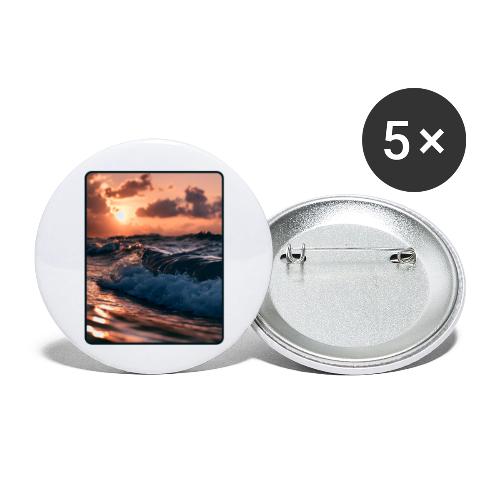 Golden Sunset Ocean Wave - Buttons large 2.2'' (5-pack)
