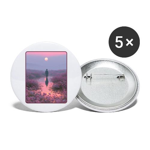 Ethereal Sunset Flower Field Art - Buttons large 2.2'' (5-pack)