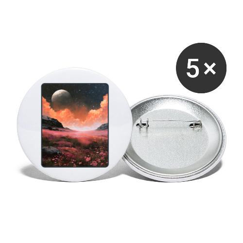 Moonlit Fantasy Flower Landscape - Buttons large 2.2'' (5-pack)