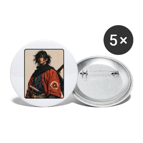Young Samurai Warrior Portrait - Buttons large 2.2'' (5-pack)