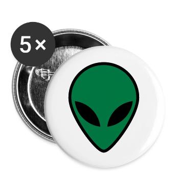 Alien Face - Buttons large 2.2'' (5-pack) - white