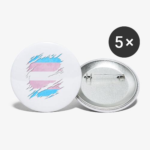 Transgender Pride Flag Ripped Reveal - Buttons large 2.2'' (5-pack)