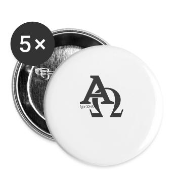 Christian Design Alpha and Omega, the Greek - Buttons large 2.2'' (5-pack) - white