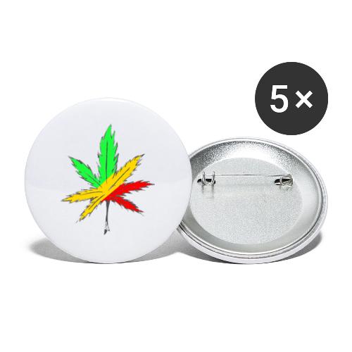 Rasta leaf - Buttons large 2.2'' (5-pack)