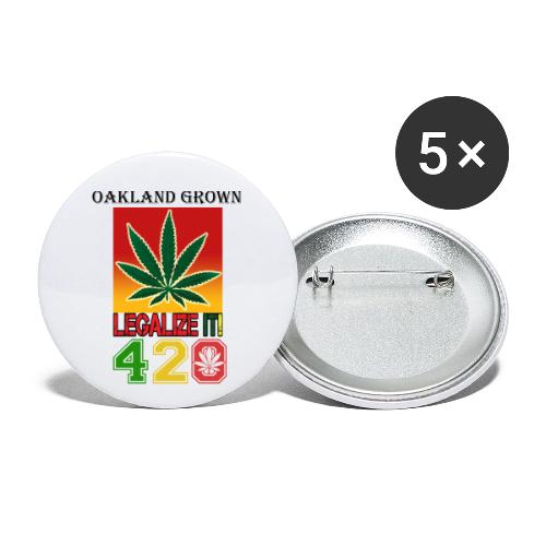 Screaming 420 Oakland Grown Weed Marijuana Design - Buttons large 2.2'' (5-pack)