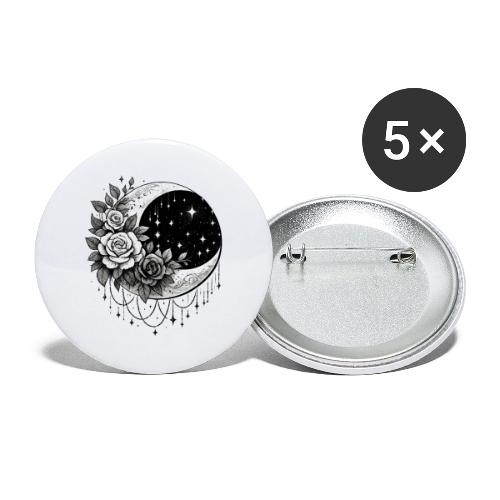 Crescent Moon Floral - Buttons large 2.2'' (5-pack)