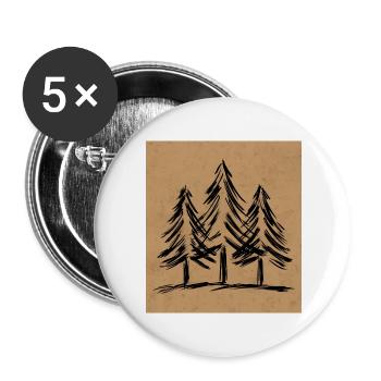 Skinny pine trees Pine forest gift for nature hike - Buttons large 2.2'' (5-pack) - white