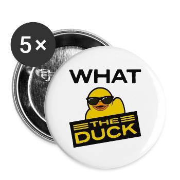 What the Duck, a Rubber Duck - Buttons large 2.2'' (5-pack) - white