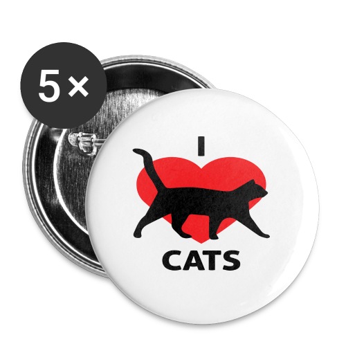 I Love Cats - Buttons large 2.2'' (5-pack)