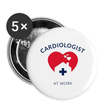 Cardiologist at work-Designs for cardiologists - Buttons large 2.2'' (5-pack) - white