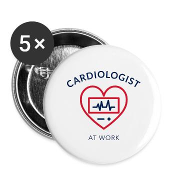 Cardiologist at work-Designs for cardiologists - Buttons large 2.2'' (5-pack) - white