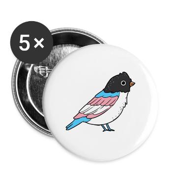 Trans Pride Bird Transgender Gift - Buttons large 2.2'' (5-pack) - white