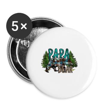 Papa Bear - Buttons large 2.2'' (5-pack) - white