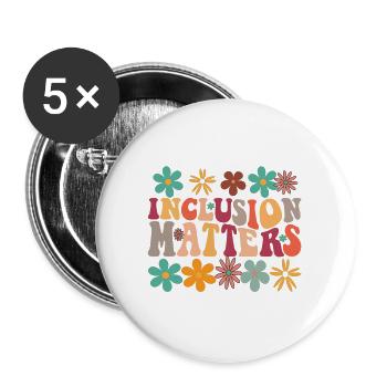 Inclusion Matters - Buttons large 2.2'' (5-pack) - white