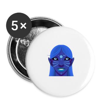 Azure Avatar Glyph - Buttons large 2.2'' (5-pack) - white