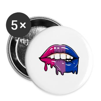 Dripping Bisexual Lips Bi Pride - Buttons large 2.2'' (5-pack) - white
