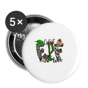 Cutest Elf Ever - Buttons large 2.2'' (5-pack) - white