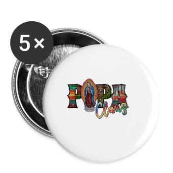 Papa Claus - Buttons large 2.2'' (5-pack) - white