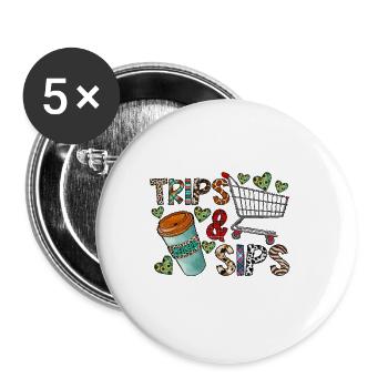 Trips And Sips - Buttons large 2.2'' (5-pack) - white