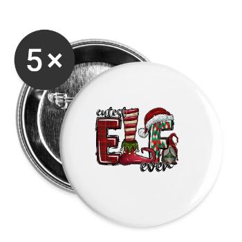 Cutest Elf Ever - Buttons large 2.2'' (5-pack) - white