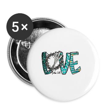 Love John - Buttons large 2.2'' (5-pack) - white