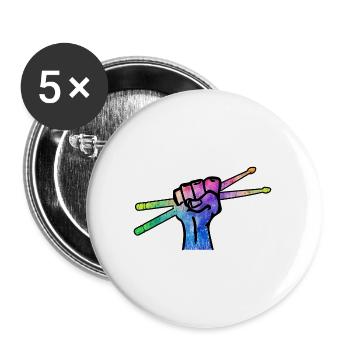 Drumsticks Fist Drummer Design - Buttons large 2.2'' (5-pack) - white