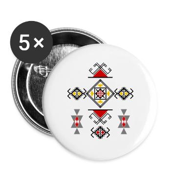 Decorated with Amazigh symbols - Buttons large 2.2'' (5-pack) - white