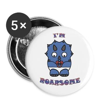 I'm roarsome; dinosaur lover; cute; kids - Buttons large 2.2'' (5-pack) - white