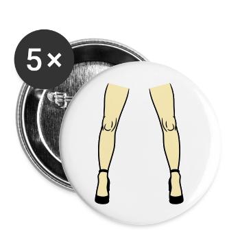 2 spread long legs female leg foot high heels sexy - Buttons large 2.2'' (5-pack) - white