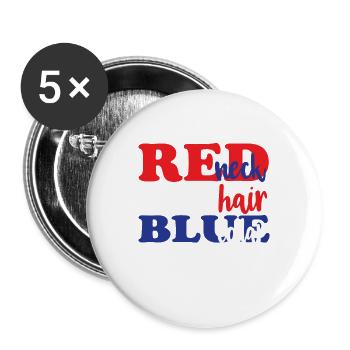 Redneck White Hair Blue Collar - Buttons large 2.2'' (5-pack) - white