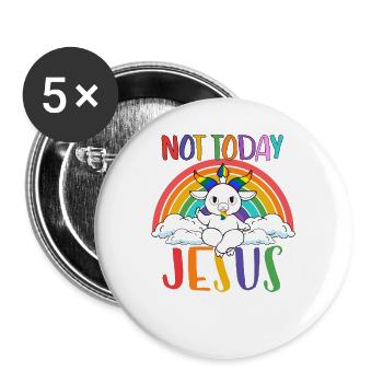 Not Today Jesus - Buttons large 2.2'' (5-pack) - white