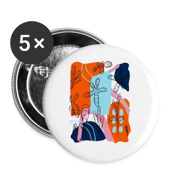 Abstract - Buttons large 2.2'' (5-pack) - white