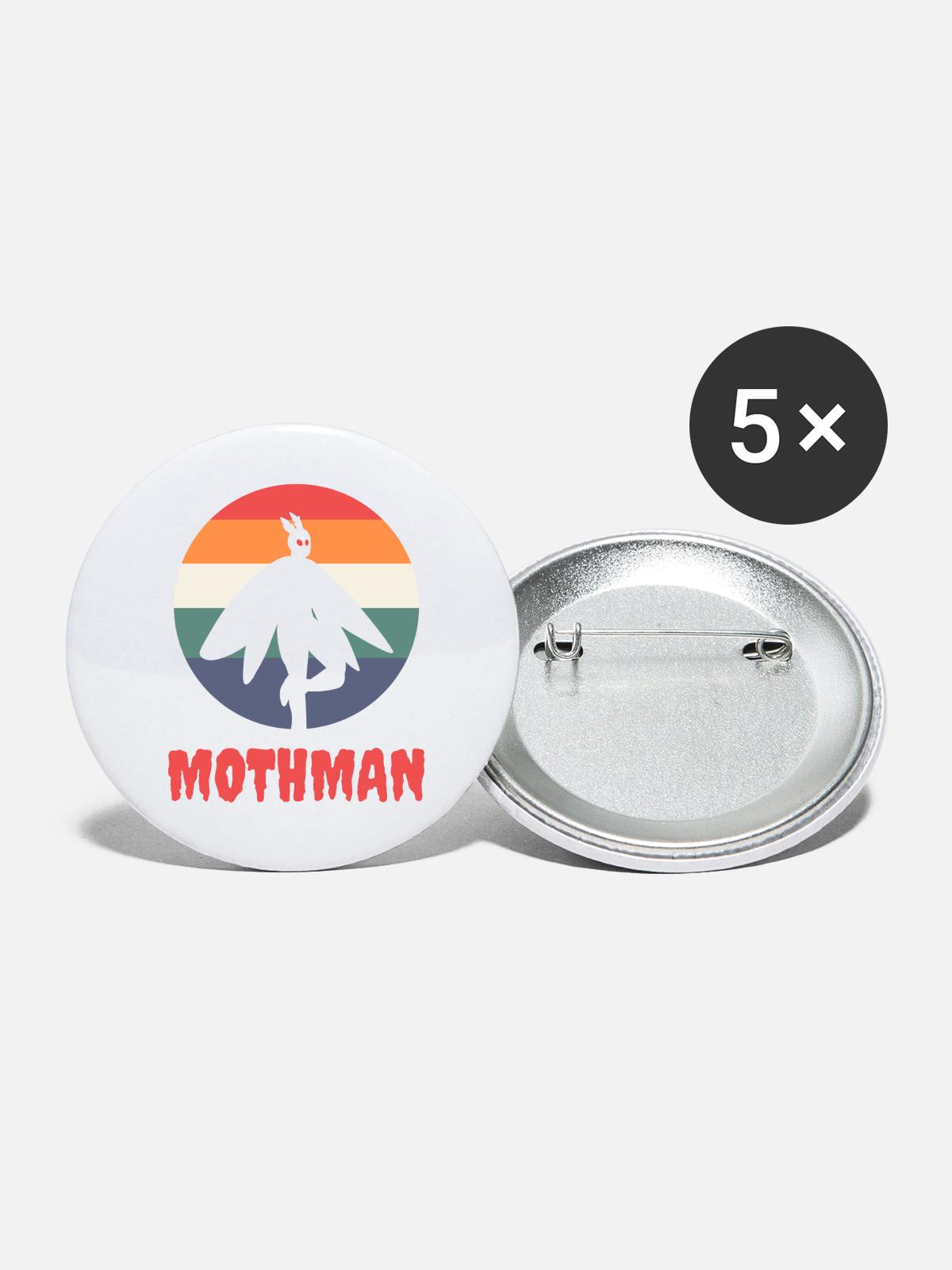 Mothman - Buttons large 2.2'' (5-pack) - white