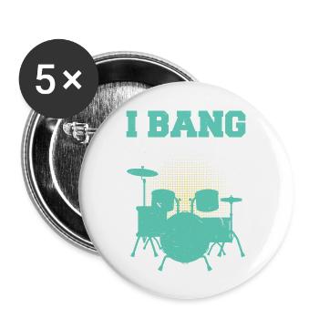 Drummer Shirt Men Percussion Lover Gift Drum Kit - Buttons large 2.2'' (5-pack) - white