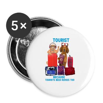 TOURIST hero - Buttons large 2.2'' (5-pack) - white