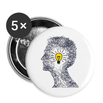 Brilliant Maind - Buttons large 2.2'' (5-pack) - white