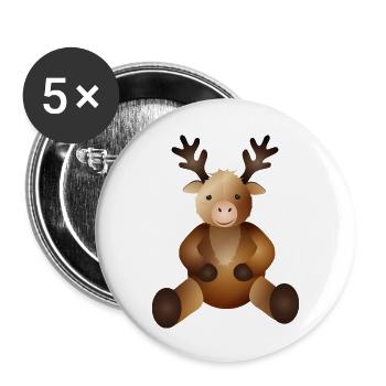 cut reindeer as an animal companion - Buttons large 2.2'' (5-pack) - white