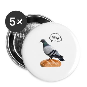 Pigeon the bread lover - Buttons large 2.2'' (5-pack) - white