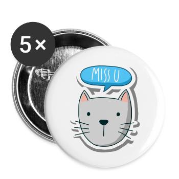 Miss you logo - Buttons large 2.2'' (5-pack) - white