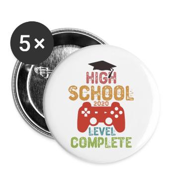 High School Level Complete - Buttons large 2.2'' (5-pack) - white