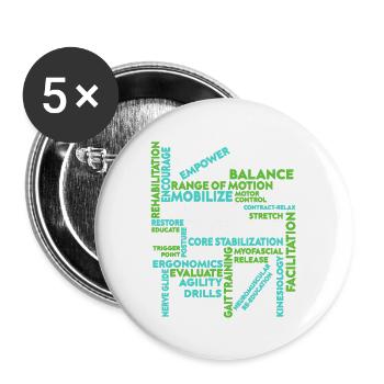 Physical Therapist Shirt Mobilize Core - Buttons large 2.2'' (5-pack) - white