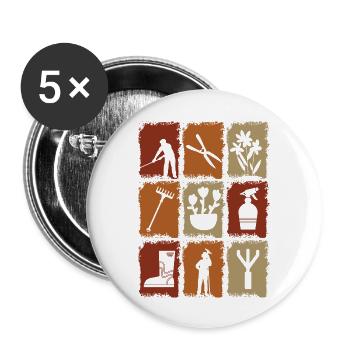 Garden Tool Gardener - Buttons large 2.2'' (5-pack) - white